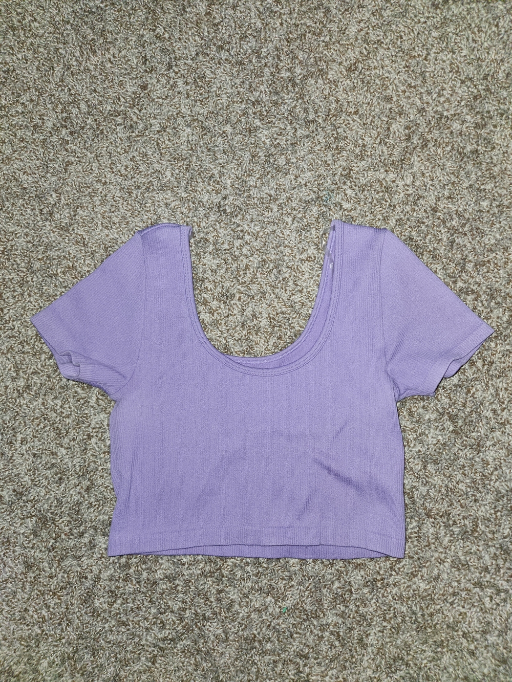 Aeropostale Lavender Ribbed Scoop Crop Top